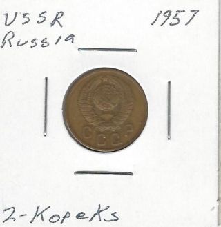 Russia,  Ussr,  2 Kopeks,  1957