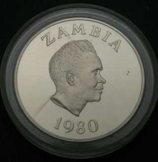 ZAMBIA 10 Kwacha 1980 Proof - Silver - Year of the Child - 985 2