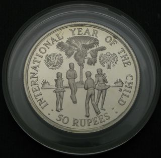 Seychelles 50 Rupees 1980 Proof - Silver - International Year Of The Child - 988