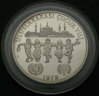 Turkey 500 Lira 1979 (1981) Proof - Silver - Unicef And I.  Y.  C.  - 982