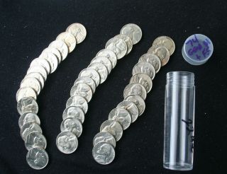 1974 Jefferson Nickel 40 Coin Roll 5c Tube,  Discounts