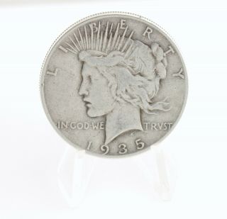 1935 Silver Peace Dollar Coin $1 One Us Dollar Vg - Fine Antique.  900 Bullion