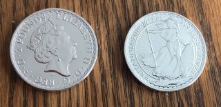 2019 Great Britain Uk 2 Pound Britannia - 1 Ounce.  999 Silver - Bu - Plastic Rd