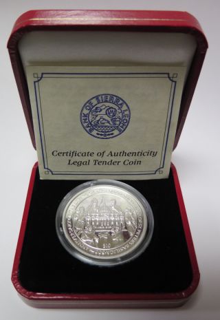 2006 $10 Sierra Leone 925 Silver Proof Coin Foundation Stone St.  Peters Basilica