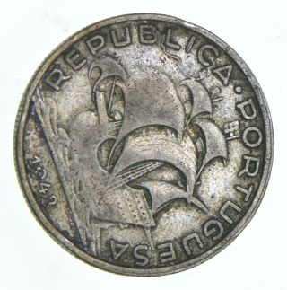 Roughly Size Of Quarter 1943 Portugal 5 Escudos - World Silver Coin 586