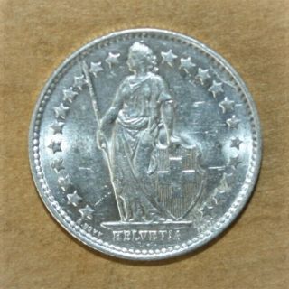 Switzerland 1/2 Franc 1955 Brilliant Uncirculated Silver Coin