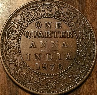 1936 India 1/4 One Quarter Anna