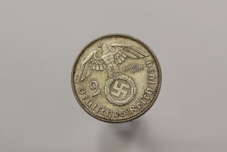 Germany Third Reich 2 Reichsmark 1936 G Silver Scarce B19 9054