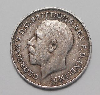 1911 Great Britain 3 Pence F - Vf 1st Year King George V Old Uk Silver Coin