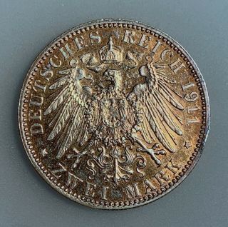 German States Bavaria 2 Mark 1911 D Km 997 Xf