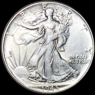 1945 Walking Half Dollar Appears Uncirculated Liberty Silver High End Philly Nr
