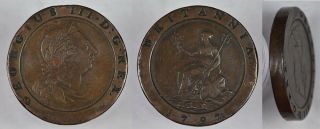 1797 United Kingdom Great Britain George Iii Large Copper Penny Coin