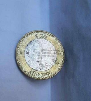 Mexico 20 Pesos Octavio Paz Year 2000 Mexican Coin