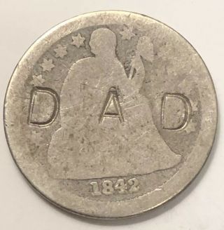 1842 - O Seated Liberty Dime Counterstamp D A D