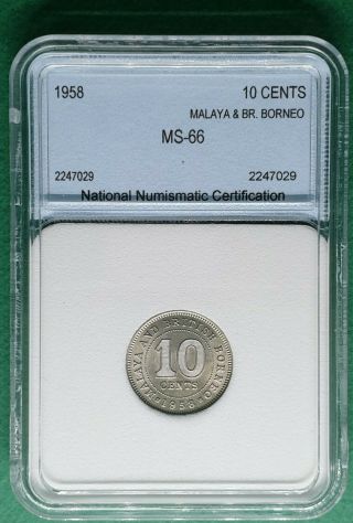 1958 Malaya & Br.  Borneo 10 Cents
