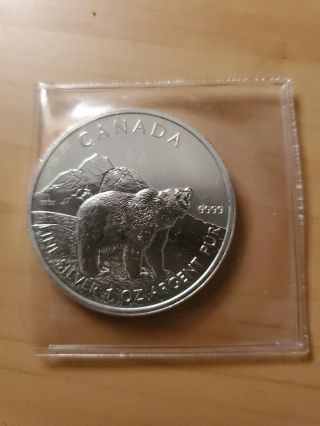 2011 Canada Wildlife Grizzly Bear.  9999fs 1 Oz 5 Dollar Coin
