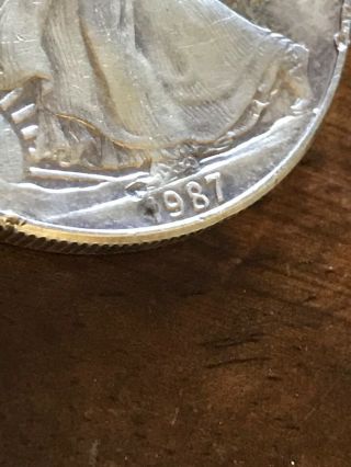 1987 Silver Dollar Coin 1 troy oz AMERICAN EAGLE Walking Liberty.  999 Fine 4