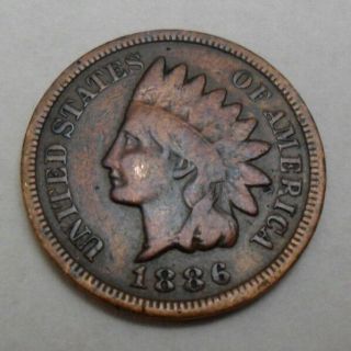1886 P Indian Head Cent Penny Type Ii (2) Ag Or Better