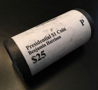 2012 Benjamin Harrison $1 P Wrapped Roll Presidential Dollars