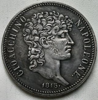 1813,  5 Lire,  Joachim Murat,  Kingdom Of Naples.  Buy Now