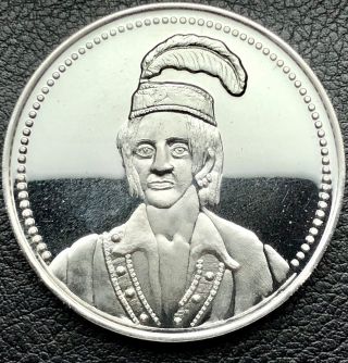 Native American Indian Leader King Philip - Wampanoag W/coa.  925 Silver Coin (1090)