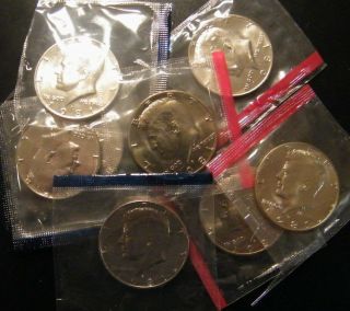 1981 P & D Uncirculated Bu Kennedy Half Dollar Set Pd In Us Cello Set