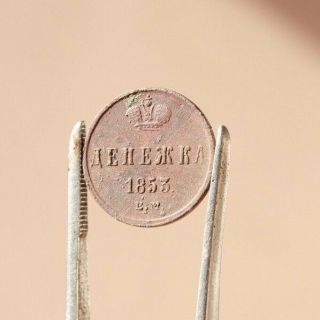 1/2 Kopek Denezhka Russian Imperia 1853 Em Nicholas I (1825 - 1855) Coin Copper 1f