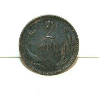 1886 (h) Cs Denmark 2 Ore Coin Km 793.  1