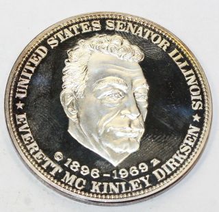 Everett Mckinley Dirksen U.  S.  Senator Illinois 1 Oz.  999 Fine Silver Round