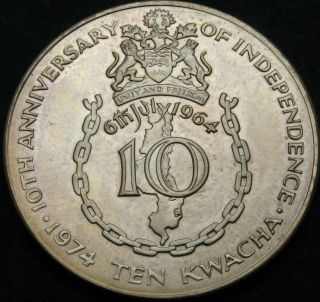 Malawi 10 Kwacha 1974 - Silver - Independence - Aunc - 259 ¤