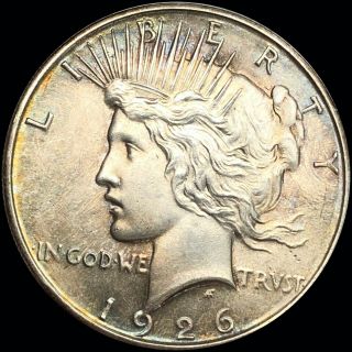 1926 - D Peace Dollar $1 Gemmy Uncirculated Silver Coin Highly Collectible No Res