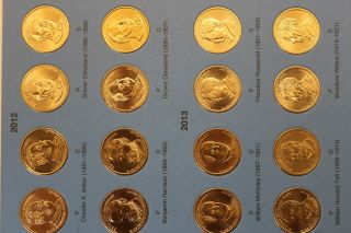 2012 - 2016 Presidential $1 Golden Dollar BU Set 38 Coins Volume 2 Complete P&D 2