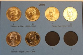 2012 - 2016 Presidential $1 Golden Dollar BU Set 38 Coins Volume 2 Complete P&D 4