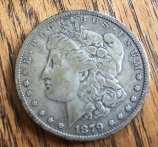 1879 P Morgan Silver Dollar - 90 Silver - Detail - Plastic Round