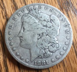 1881 P Morgan Silver Dollar - 90 Silver - Detail - Plastic Round
