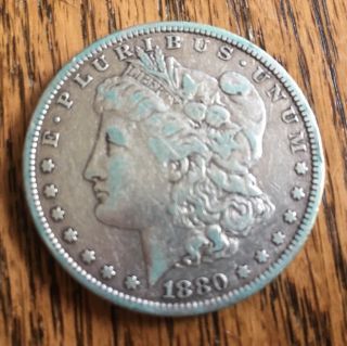 1880 P Morgan Silver Dollar - 90 Silver - Detail - Plastic Round