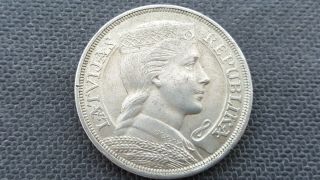 Latvia 5 Lati 1932 Silver Coin