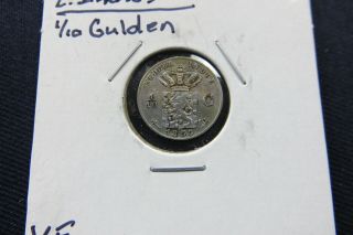 2 From Netherlands East Indies: 1855 Silver 1/10 Gulden & 1856 Bronze Cent
