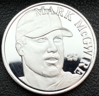 Mark Mcgwire Single Season Home Run Record 1 Oz.  999 Fine Silver Art Coin (4226)