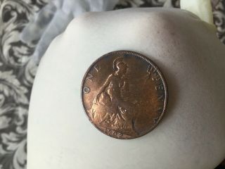 1902 Uk (british) Edward Vii Coin - One Penny