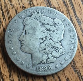 1888 P Morgan Silver Dollar - 90 Silver - Detail - Plastic Round