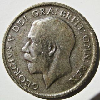 Great Britain 1920 King George V Silver One Shilling Coin (km 816a)
