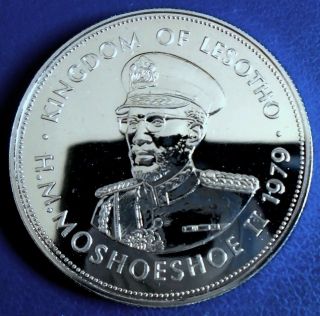 Lesotho: 1979 10 Maloti, .  925 Silver,  Capsule - Top Grade,