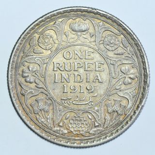 India British George V Rupee,  1919 Bombay Silver Coin Gef