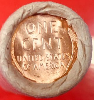 1912 - P / Bu Tails Wheat End Obw Bank Wrap Roll Lincoln Cent Penny Roll