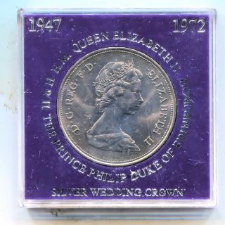 Great Britain 1972 Queen Elizabeth Ii 25th Wedding Crown Coin United Kingdom