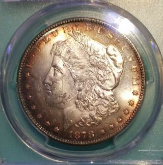 1878 S Morgan Silver Dollar - Pcgs Graded Rainbow