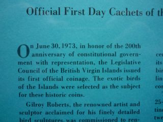 1973 British Virgin Islands First Day Cashets Proof Coins & Special Stamps 5