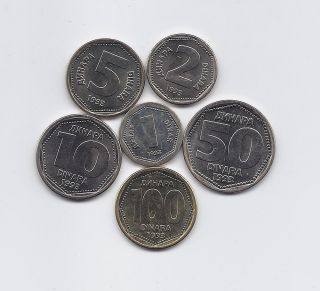 Yugoslavia Rare And Value 6 Coins Set 1993 Very Collectible