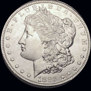 1882 - S Morgan Silver Dollar Choice Uncirculated Highly Collectible Coin No Res